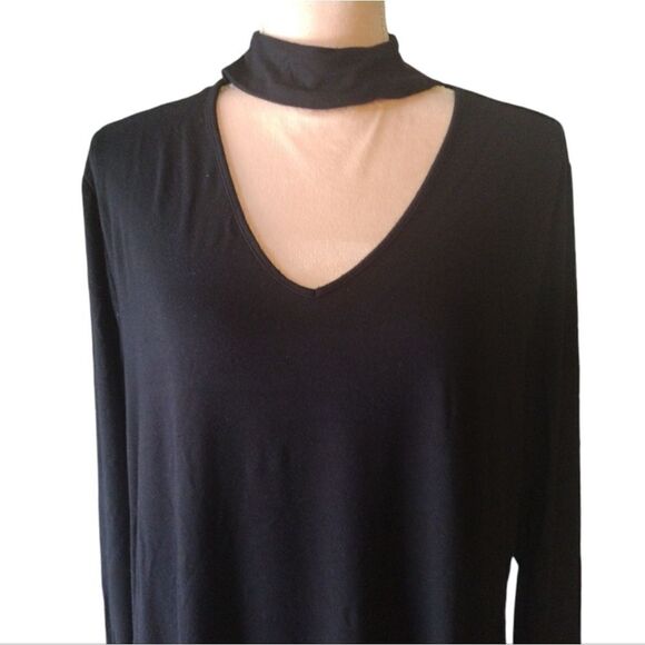 Lane Bryant Black Keyhole Mock Neck Long Sleeve Knit Top Plussize 2X - Picture 3 of 15